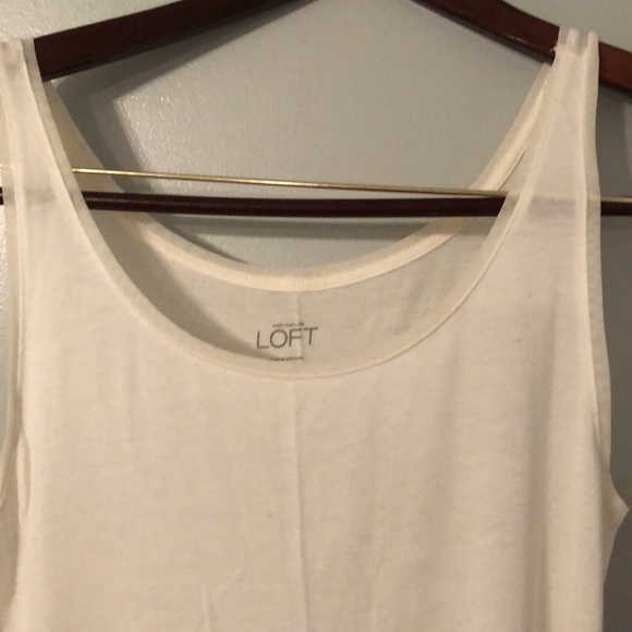 Ann Taylor Loft Cream Dress-up tank top - Picture 2 of 3